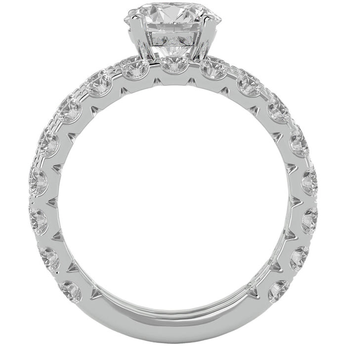3 1/2 Carat Round Diamond Bridal Set In 14 Karat White Gold