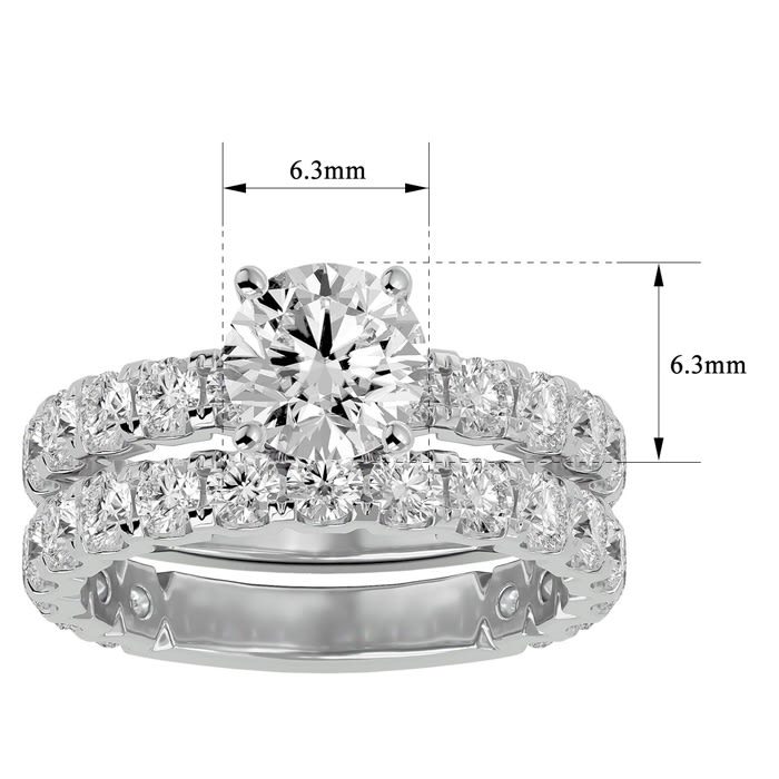 3 1/2 Carat Round Diamond Bridal Set In 14 Karat White Gold