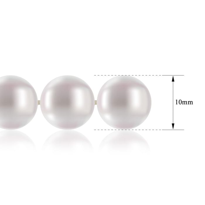 36 inch 10mm AA+ Pearl Necklace With 14K Yellow Gold Clasp
