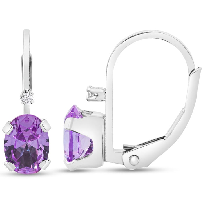 White gold and amethyst earrings hotsell