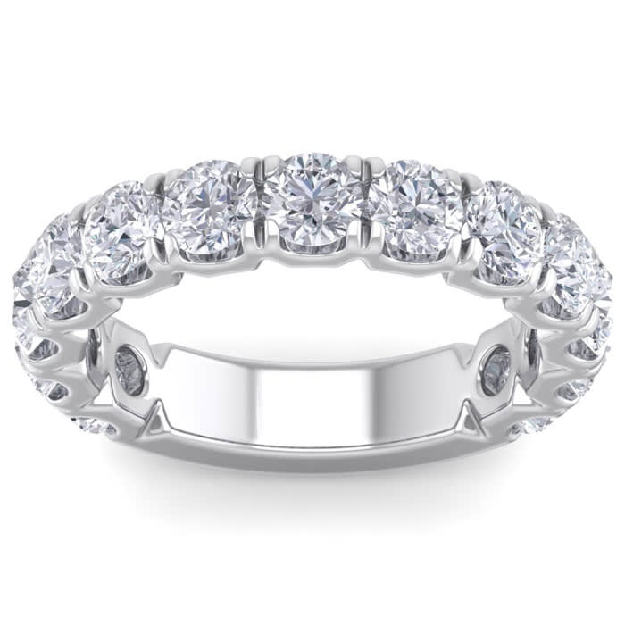 3 1/2 Carat Round Shape Diamond Eternity Band In 14 Karat White Gold