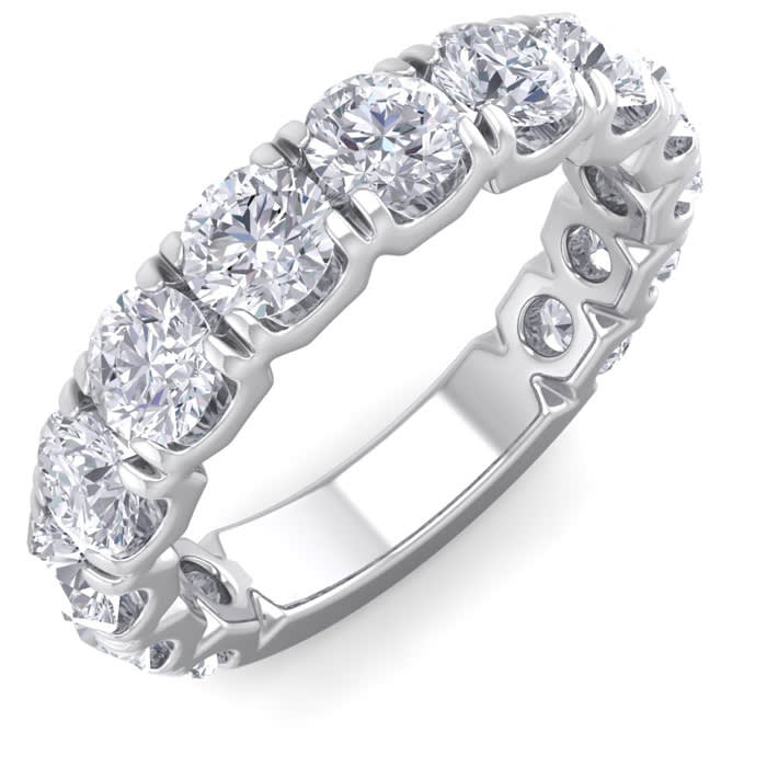 3 1/2 Carat Round Shape Diamond Eternity Band In 14 Karat White Gold