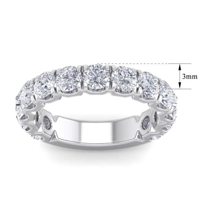 3 1/2 Carat Round Shape Diamond Eternity Band In 14 Karat White Gold