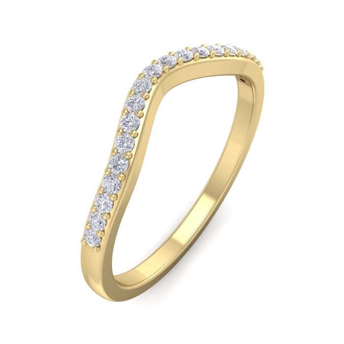 Moissanite Engagement Ring; 1/4 Carat Moissanite Matching Wedding Band Ring in 14 Karat Yellow Gold