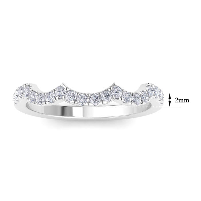 1/3 Carat Diamond Band Ring In 14 Karat White Gold
