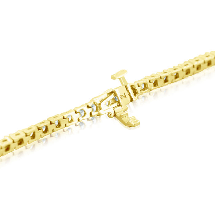 2.40 Carat Diamond Mens Tennis bracelet In 14 Karat Yellow Gold, 8 1/2 Inches
