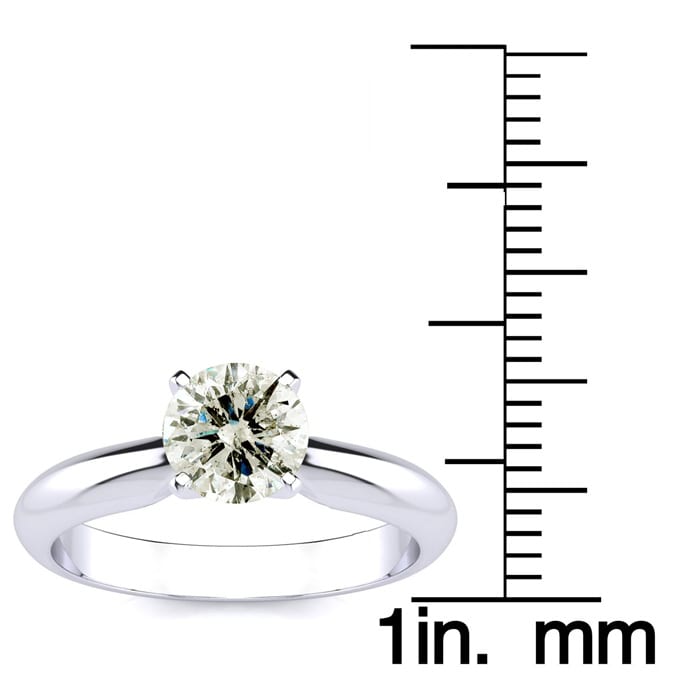 1.25 Carat Natural Diamond Solitaire Engagement Ring In 14K White Gold. Incredible Deal On A Diamond Much Bigger Than 1 Carat