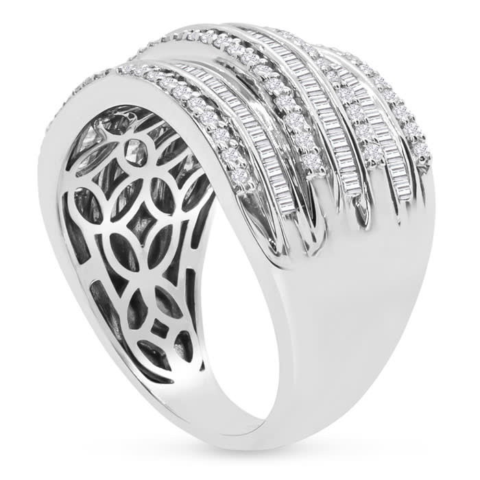Diamond sterling silver band rings sales