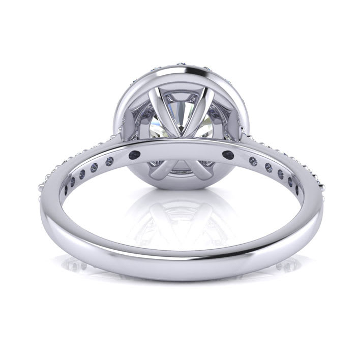 2 Carat Halo Diamond Engagement Ring in Platinum