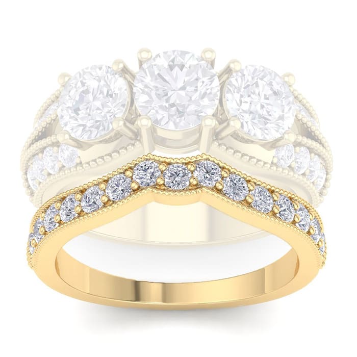 1/2 Carat Diamond Wedding Band Ring in 14 Karat Yellow Gold