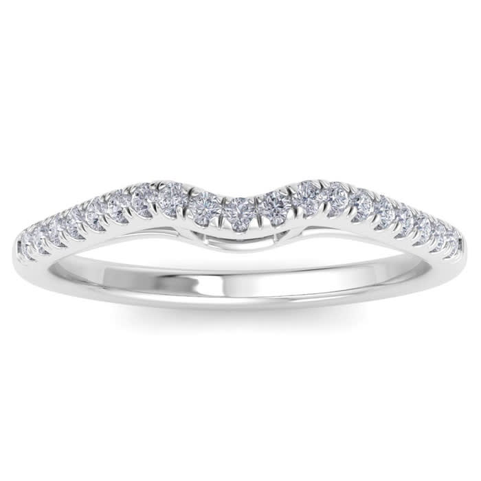 1/5 Carat Diamond Wedding Band In 14 Karat White Gold
