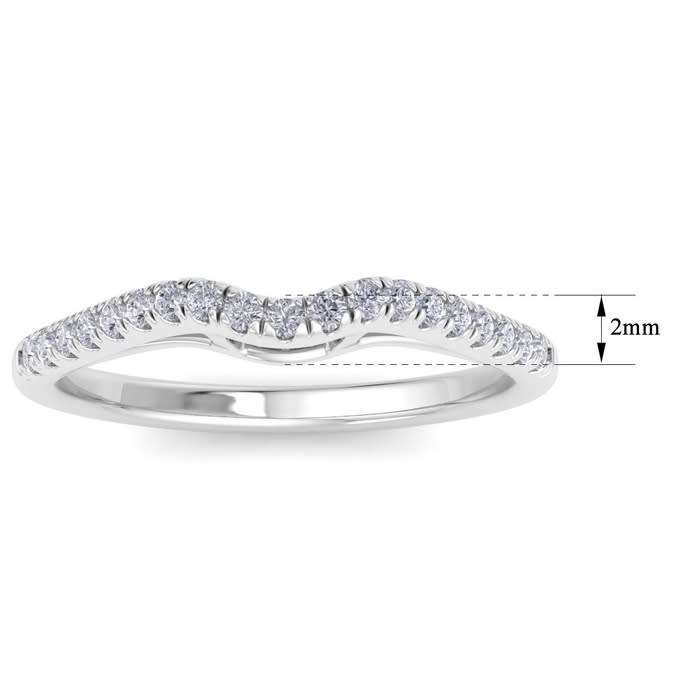1/5 Carat Diamond Wedding Band In 14 Karat White Gold