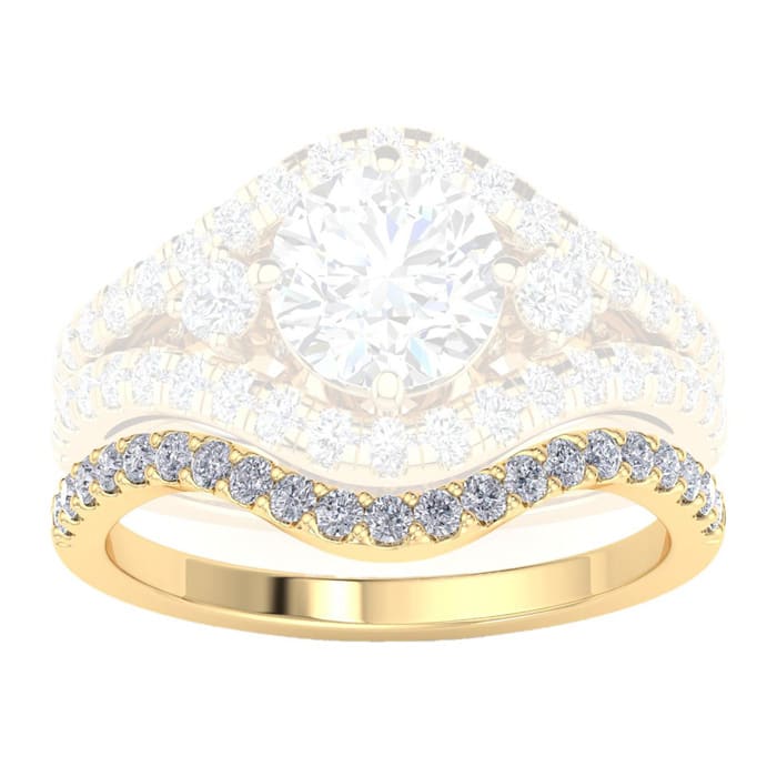 1/3 Carat Fancy Diamond Wedding Band Ring In 14 Karat Yellow Gold