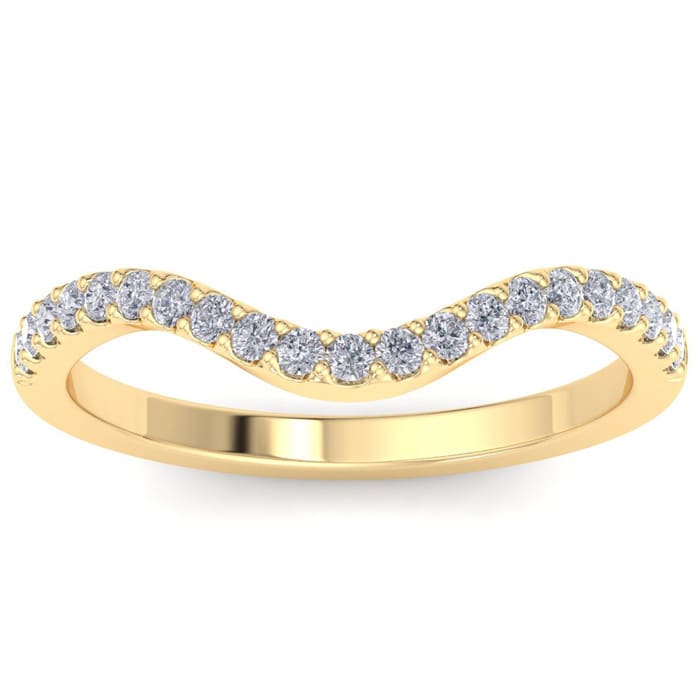 1/3 Carat Fancy Diamond Wedding Band Ring In 14 Karat Yellow Gold