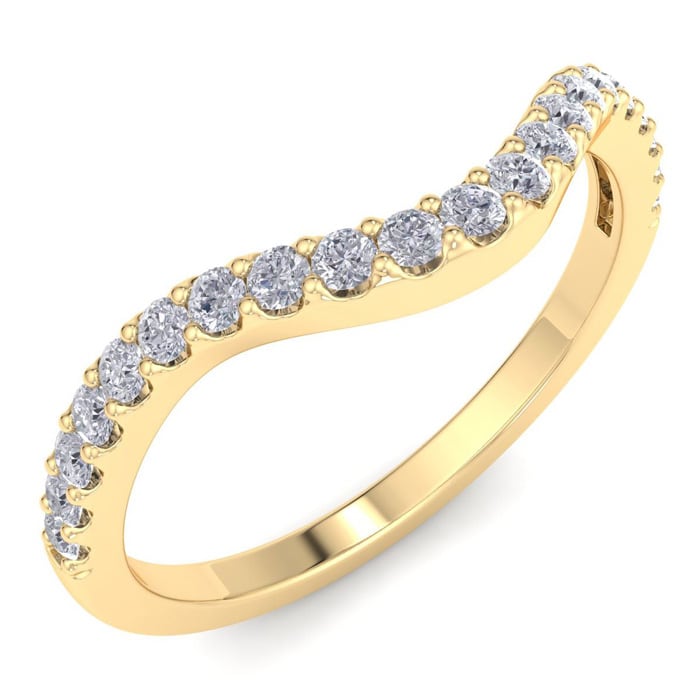 1/3 Carat Fancy Diamond Wedding Band Ring In 14 Karat Yellow Gold