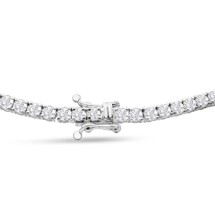 11 Carat Diamond Tennis Necklace In 14 Karat White Gold, 18 Inches