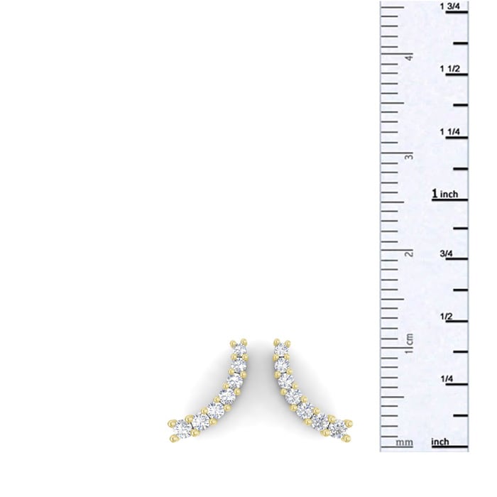 1/5ct Diamond Ear Climbers In 14K Yellow Gold