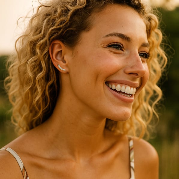 1/2ct Diamond Ear Climbers In 14K Yellow Gold