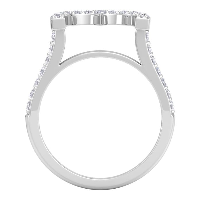 1/3 Carat Heart Shape Diamond Band In 14 Karat White Gold