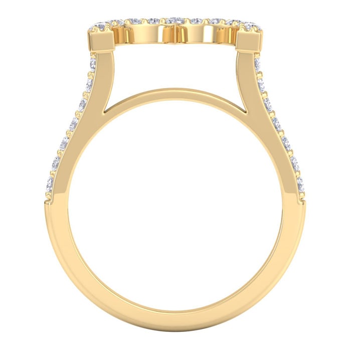 1/3 Carat Heart Shape Diamond Band In 14 Karat Yellow Gold