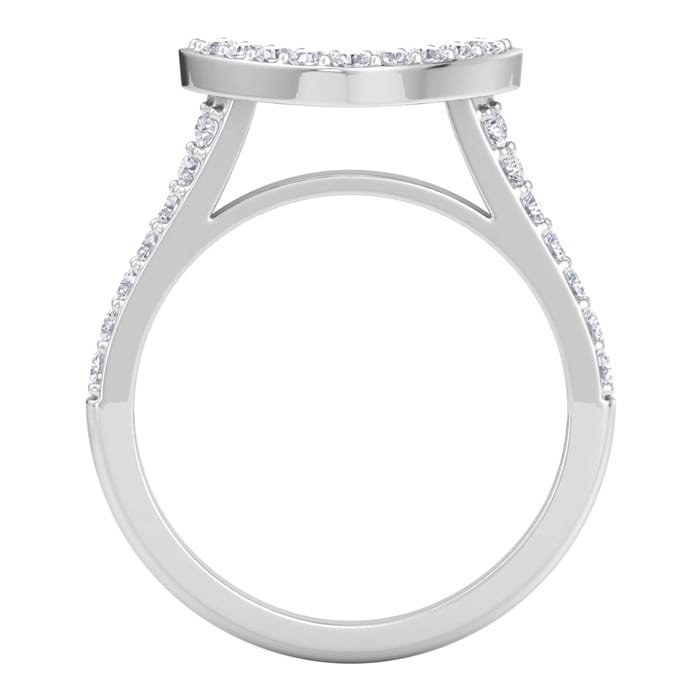 1/3 Carat Heart Shape Diamond Band In 14 Karat White Gold