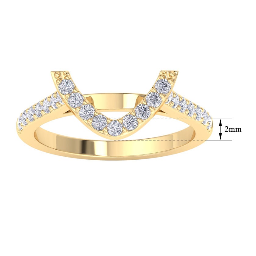1/3 Carat Heart Shape Diamond Band In 14 Karat Yellow Gold