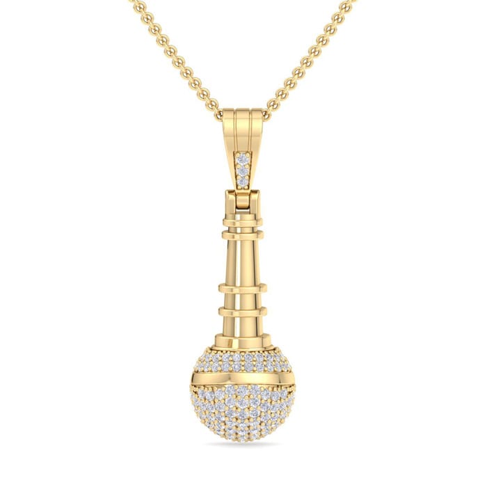 Real gold microphone necklace best sale