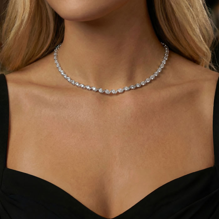 Impressive 1/2 Carat Diamond Tennis Necklace, 17 Inches. Unheard Of At This Price!