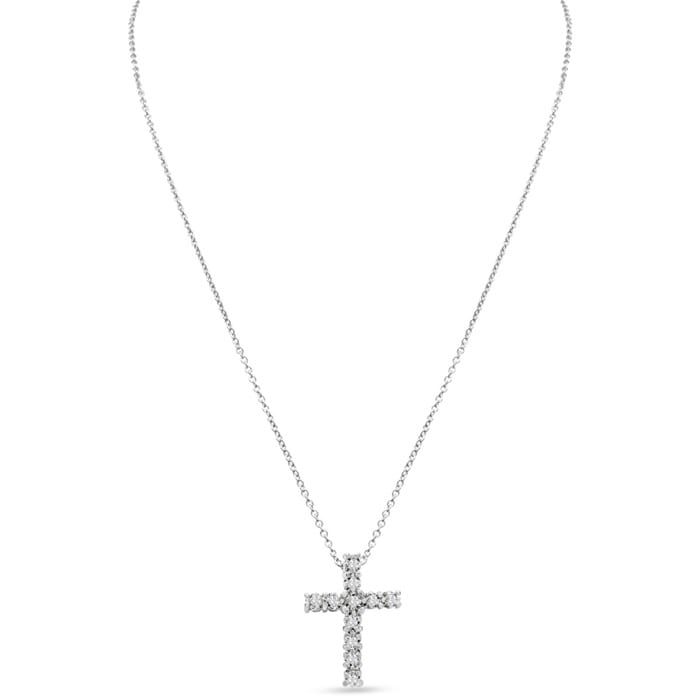 1/10 Carat Diamond Cross Necklace With Free Chain, 18 Inches.  Brand New Diamond Cross!