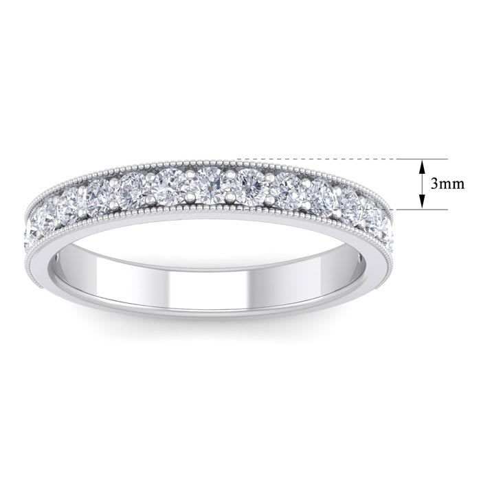 1/2 Carat Diamond Matching Band In 14K White Gold