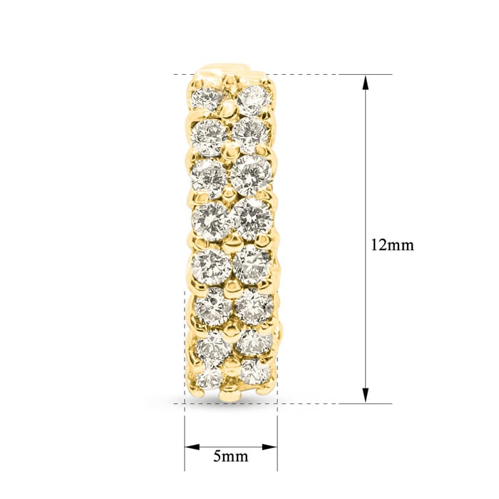 1/2 Carat Diamond Huggie Hoop Earrings In 14 Karat Yellow Gold
