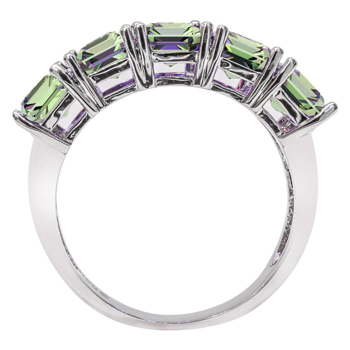 5 Carat Five Stone Octagon Shape Mystic Topaz Ring - Gorgeous & Amazing!