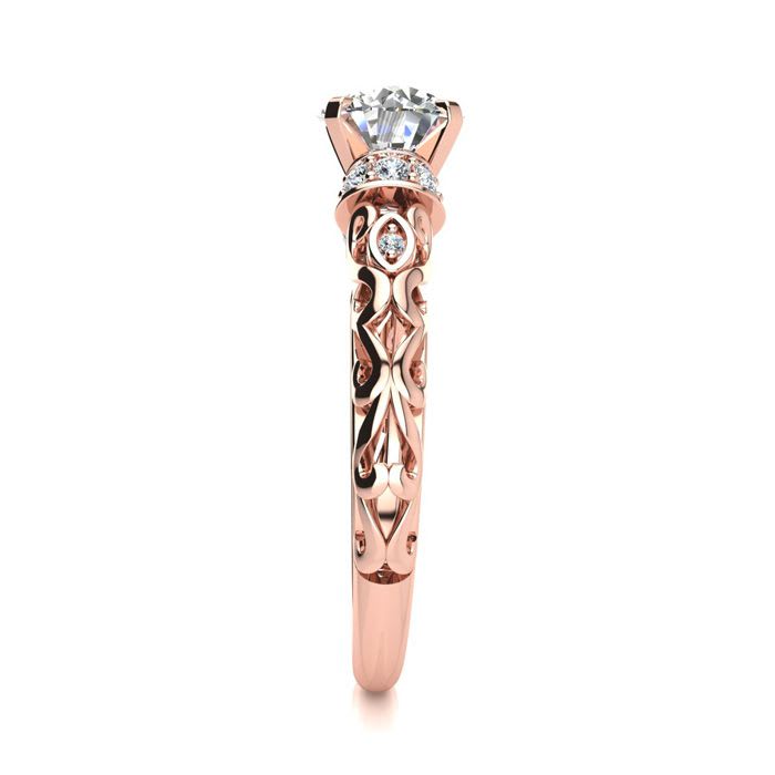 1 1/4 Carat Vintage Diamond Engagement Ring In 14 Karat Rose Gold