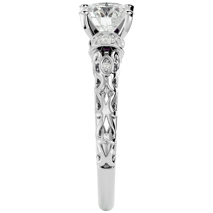 2 1/4 Carat Vintage Diamond Engagement Ring In 14 Karat White Gold