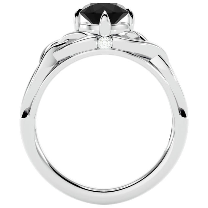 1 Carat Celtic Love Knot Black Moissanite Engagement Ring In 14 Karat White Gold