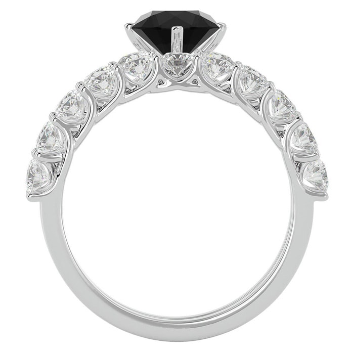 2 1/2 Carat Black Moissanite Bridal Set In 14 Karat White Gold