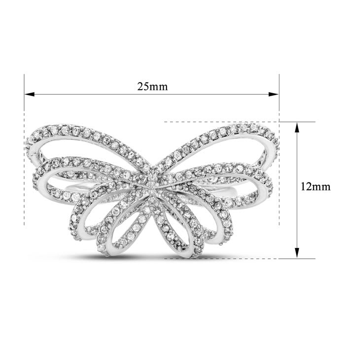 Nearly 1/2 Carat Diamond Bow Cocktail Ring. Wonder High Off The Finger Style With Amazing Fiery Diamonds!