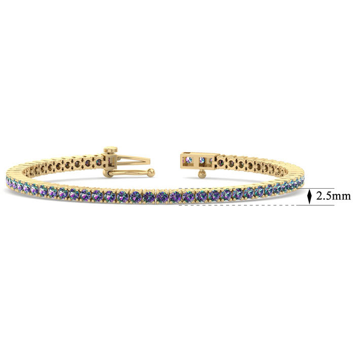 6 Carat Mystic Topaz Tennis Bracelet In 14 Karat Yellow Gold, 8 Inches