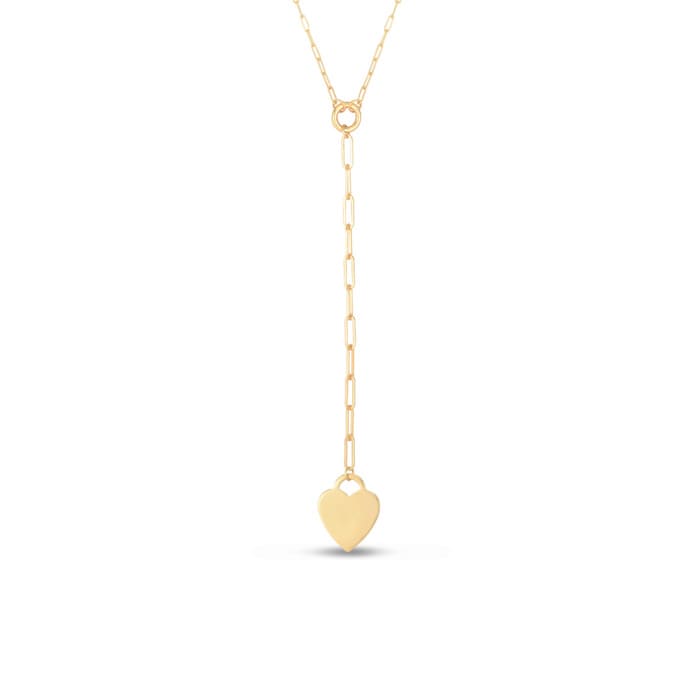 Gold heart lariat necklace outlet