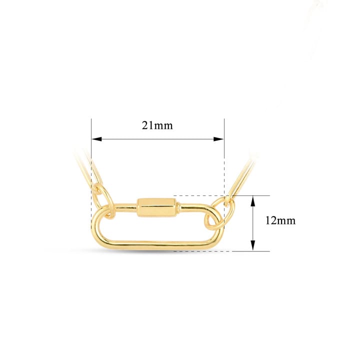 14 Karat Yellow Gold Caribiner Paperclip Chain Necklace, 18 Inches