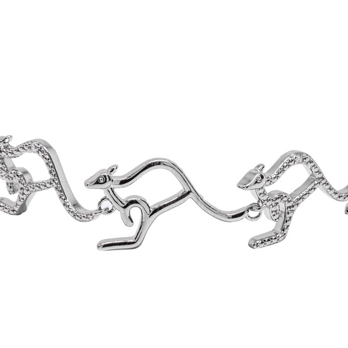 Diamond Accent Kangaroo Adjustable Bolo Bracelet In Platinum Overlay, 7-10 Inches