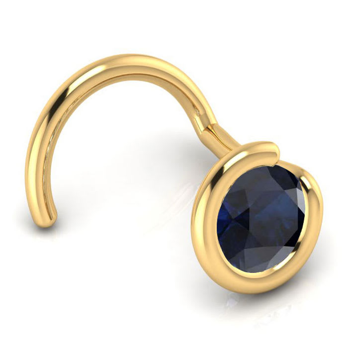 0.02ct 1.5mm Sapphire Nose Ring In 14K Yellow Gold