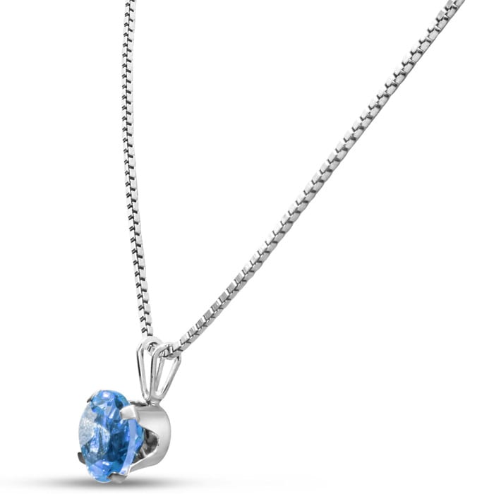 1 1/2 Carat Tanzanite Necklace In Sterling Silver, 8MM