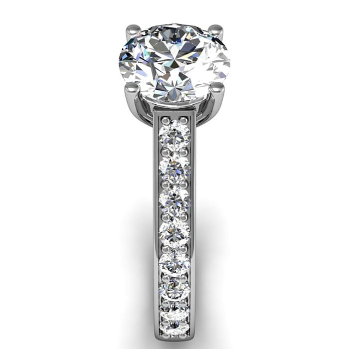 2 Carat Classic Engagement Ring With 1 1/2 Carat Center Diamond In 14K White Gold