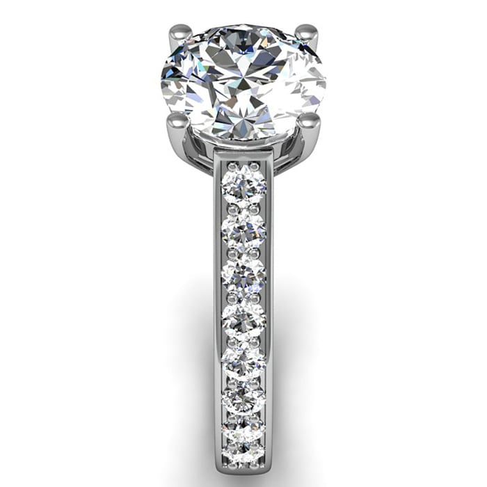 2 1/2 Carat Classic Engagement Ring With 2 Carat Center Diamond In 14K White Gold