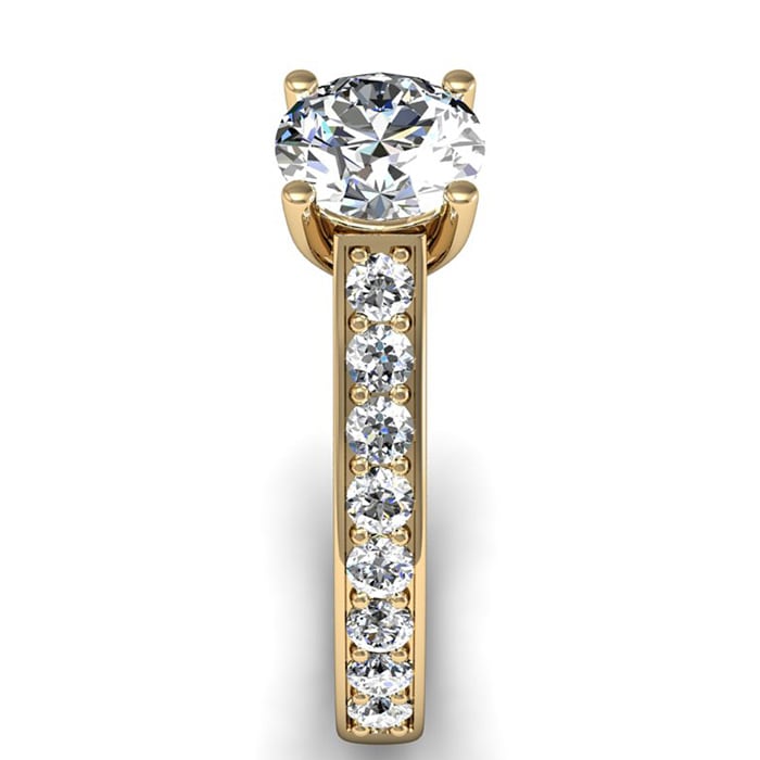 1 1/2 Carat Classic Engagement Ring With 1 Carat Center Diamond In 14K Yellow Gold