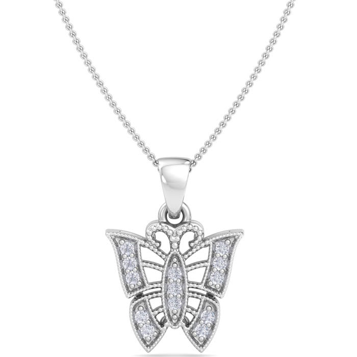 Diamond Butterfly Pendant in 1.4 Karat Gold™