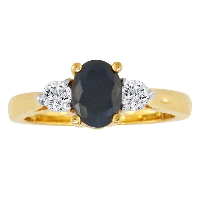 Sapphire Jewelry: 1.20ct Sapphire and Diamond Ring in 14k Yellow Gold