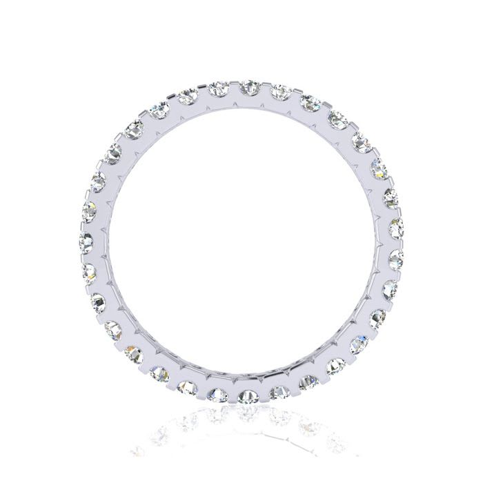 1 Carat Round Diamond Eternity Ring In 14 Karat White Gold, Ring Size 4