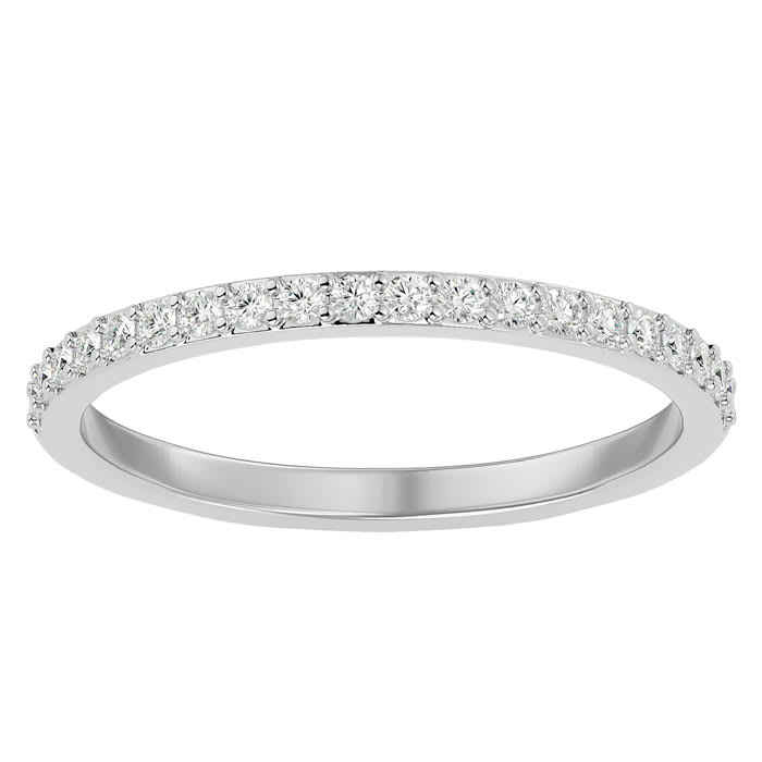 1/4 Carat Moissanite Matching Wedding Band In 14K White Gold